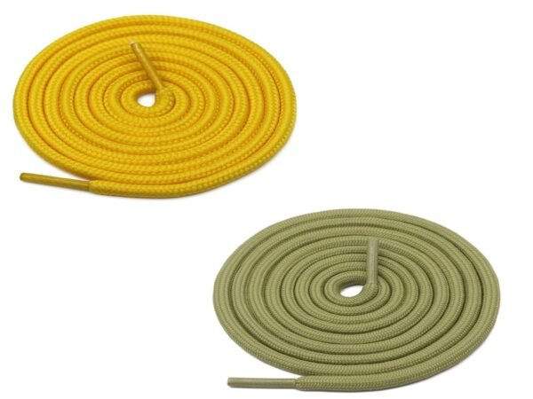 Round Plain Shoelace (2 Pair) (1 Pair per color) | Athletic | Sport | Running | Casual or Gym Shoe Strings