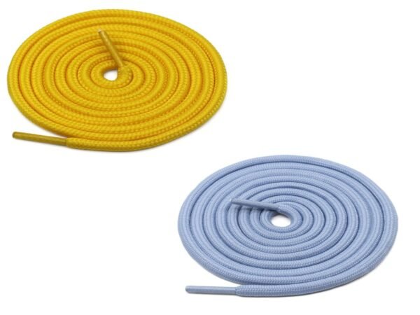 Round Plain Shoelace (2 Pair) (1 Pair per color) | Athletic | Sport | Running | Casual or Gym Shoe Strings
