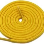 Round plain yellow shoelace for sneakers
