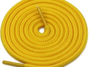 Round plain yellow shoelace for sneakers