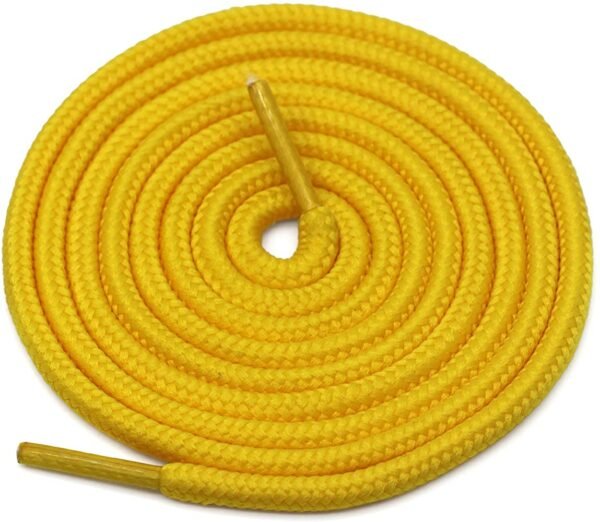 Round plain yellow shoelace for sneakers