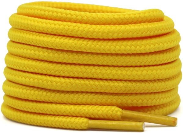 Round plain yellow shoelace for sneakers