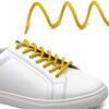 Round plain yellow shoelace for sneakers