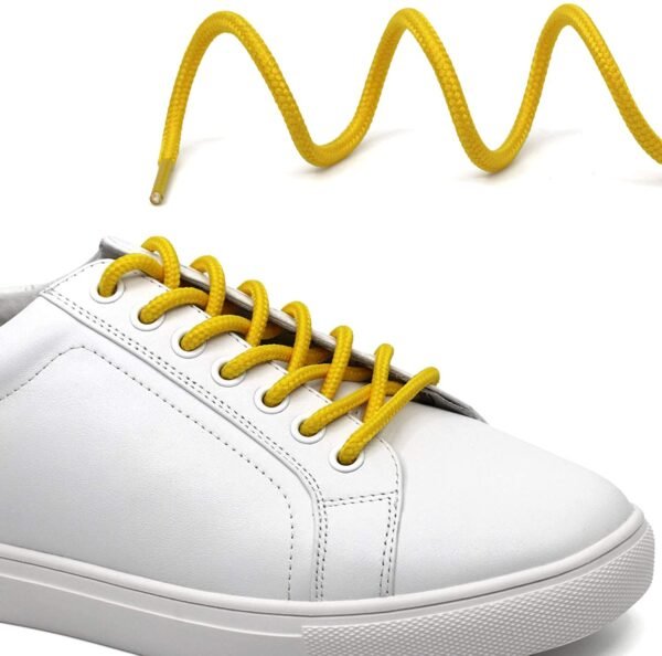 Round plain yellow shoelace for sneakers