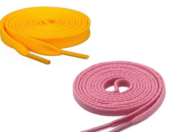 Flat Shoelace (2 Pair | (1 Pair Per Single Color) Shoelaces for Sport, Running Casual, Gym Shoes.