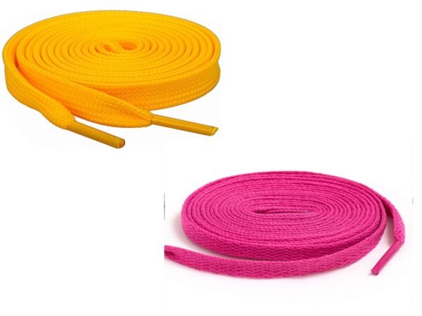 Flat Shoelace (2 Pair | (1 Pair Per Single Color) Shoelaces for Sport, Running Casual, Gym Shoes.