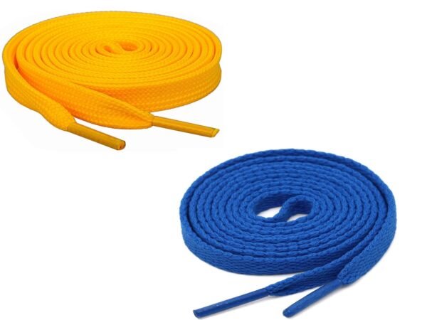 Flat Shoelace (2 Pair | (1 Pair Per Single Color) Shoelaces for Sport, Running Casual, Gym Shoes.