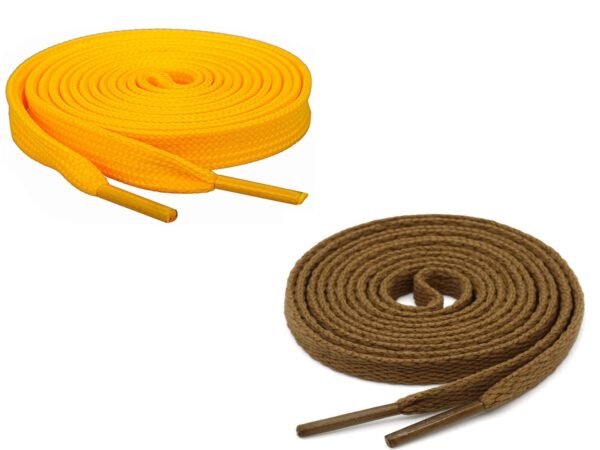 Flat Shoelace (2 Pair | (1 Pair Per Single Color) Shoelaces for Sport, Running Casual, Gym Shoes.