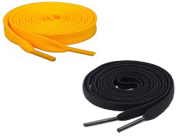 Flat Shoelace (2 Pair | (1 Pair Per Single Color) Shoelaces for Sport, Running Casual, Gym Shoes.