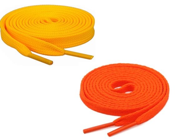 Flat Shoelace (2 Pair | (1 Pair Per Single Color) Shoelaces for Sport, Running Casual, Gym Shoes.