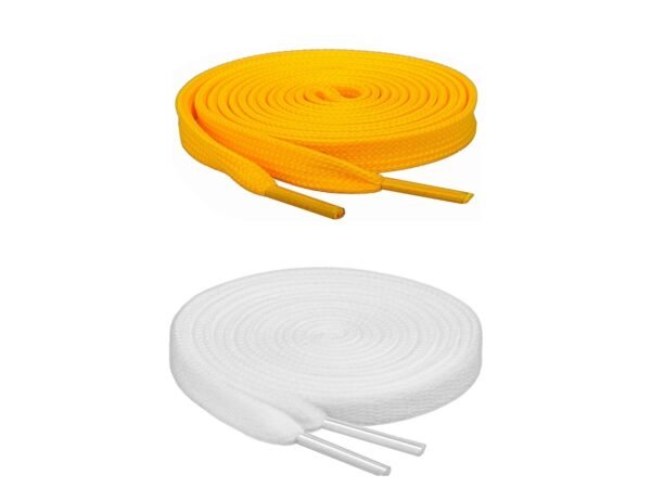 Flat Shoelace (2 Pair | (1 Pair Per Single Color) Shoelaces for Sport, Running Casual, Gym Shoes.