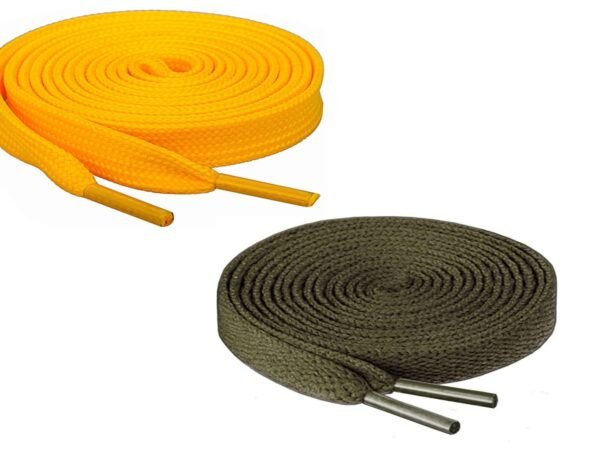 Flat Shoelace (2 Pair | (1 Pair Per Single Color) Shoelaces for Sport, Running Casual, Gym Shoes.