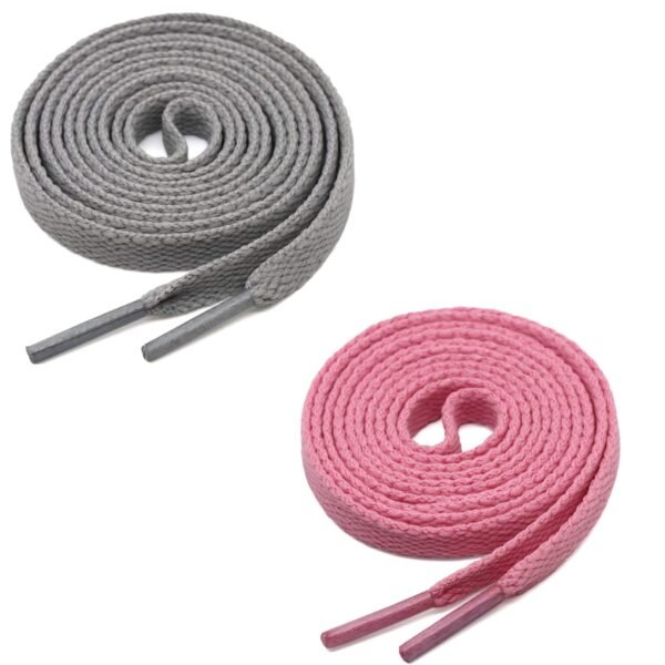 Flat Shoelace (2 Pair | (1 Pair Per Single Color) Shoelaces for Sport, Running Casual, Gym Shoes.