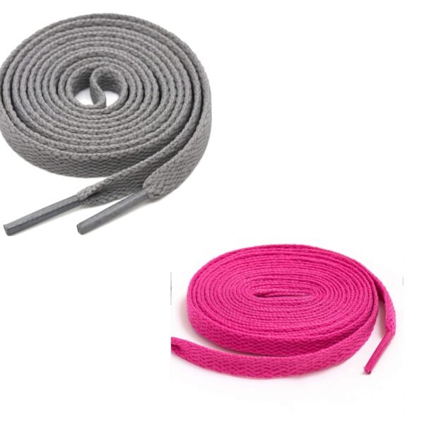 Flat Shoelace (2 Pair | (1 Pair Per Single Color) Shoelaces for Sport, Running Casual, Gym Shoes.