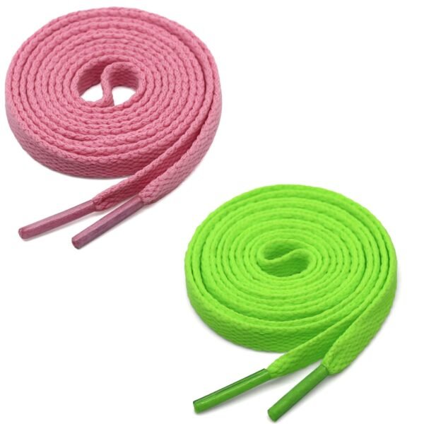 Flat Shoelace (2 Pair | (1 Pair Per Single Color) Shoelaces for Sport, Running Casual, Gym Shoes.