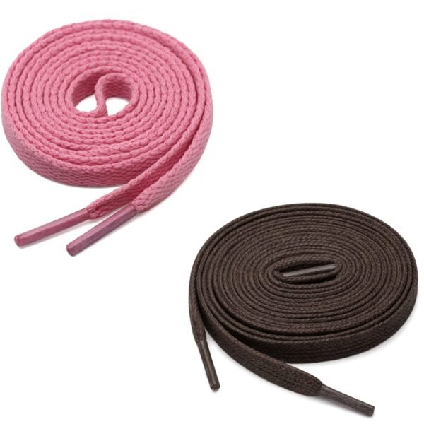 Flat Shoelace (2 Pair | (1 Pair Per Single Color) Shoelaces for Sport, Running Casual, Gym Shoes.