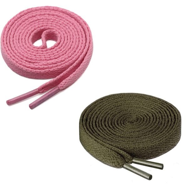Flat Shoelace (2 Pair | (1 Pair Per Single Color) Shoelaces for Sport, Running Casual, Gym Shoes.