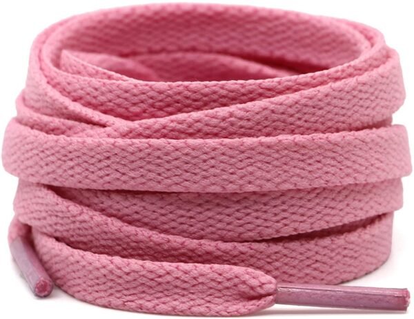 flat pink shoelace for sneakers