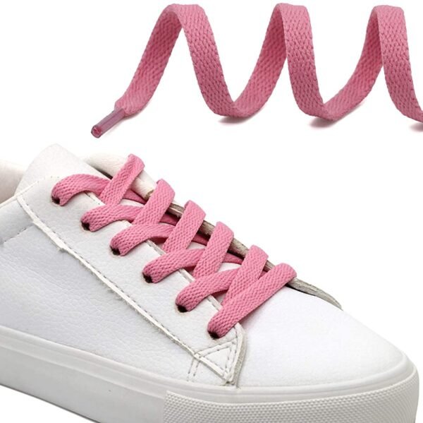 flat pink shoelace for sneakers