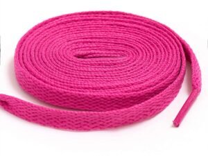 flat hot pink shoelace for sneakers
