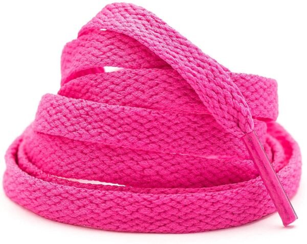 flat hot pink shoelace for sneakers