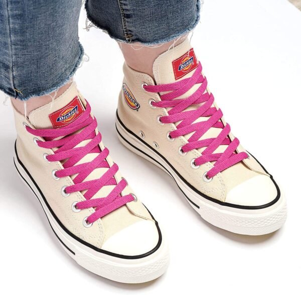 flat hot pink shoelace for sneakers