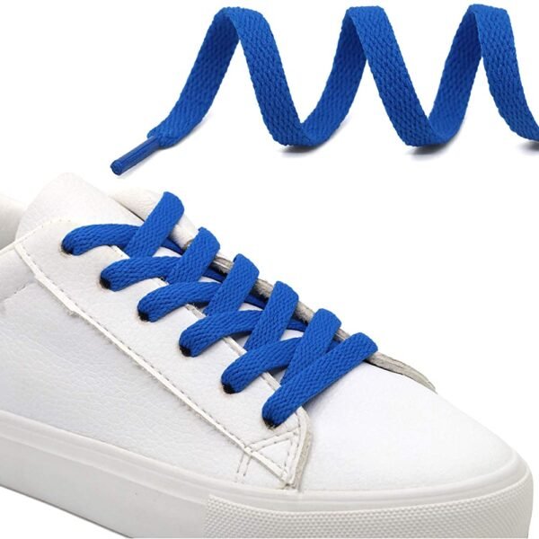 flat blue shoelace for sneakers