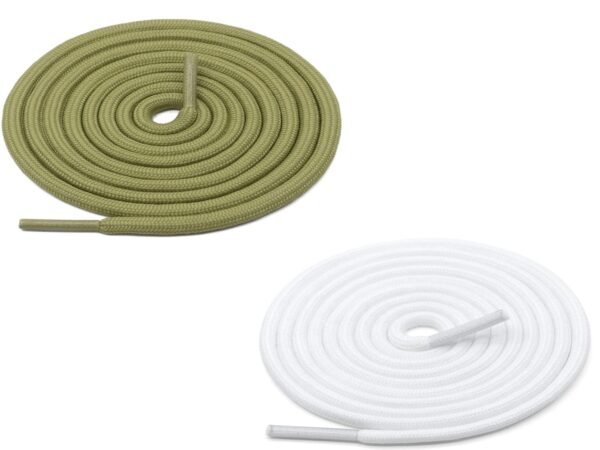 Round Plain Shoelace (2 Pair) (1 Pair per color) | Athletic | Sport | Running | Casual or Gym Shoe Strings