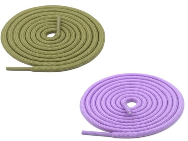 Round Plain Shoelace (2 Pair) (1 Pair per color) | Athletic | Sport | Running | Casual or Gym Shoe Strings