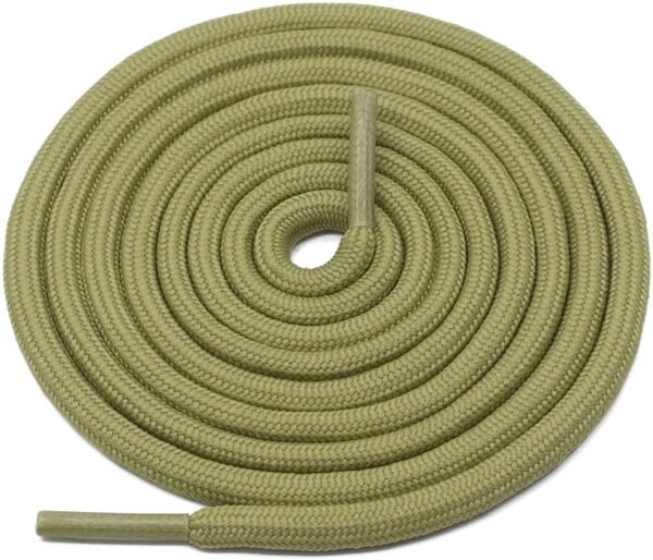 Round plain olive shoelace for sneakers
