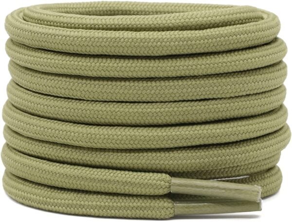 Round plain olive shoelace for sneakers
