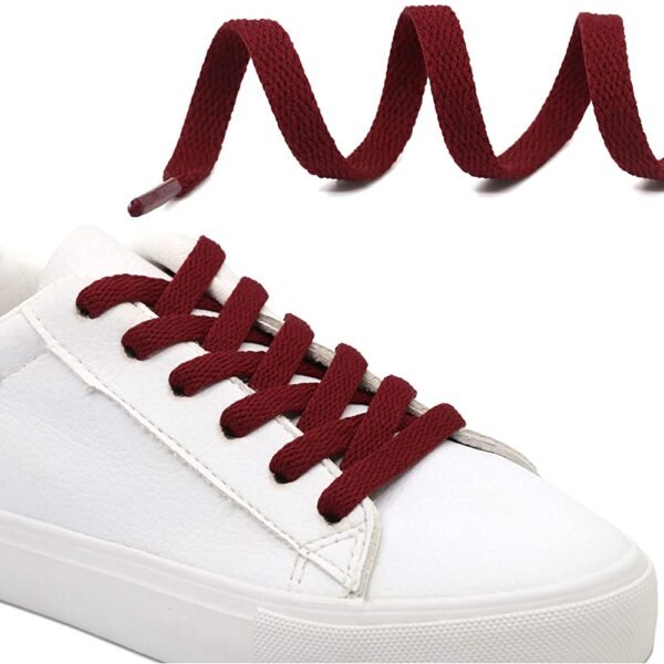 flat maroon shoelace for sneakers