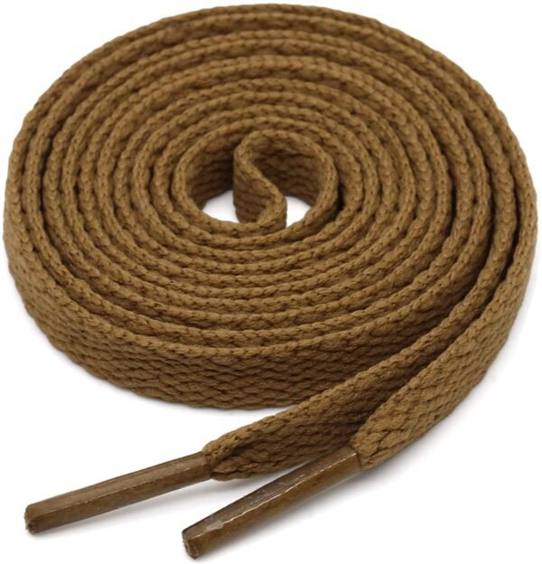 flat light brown shoelace for sneakers