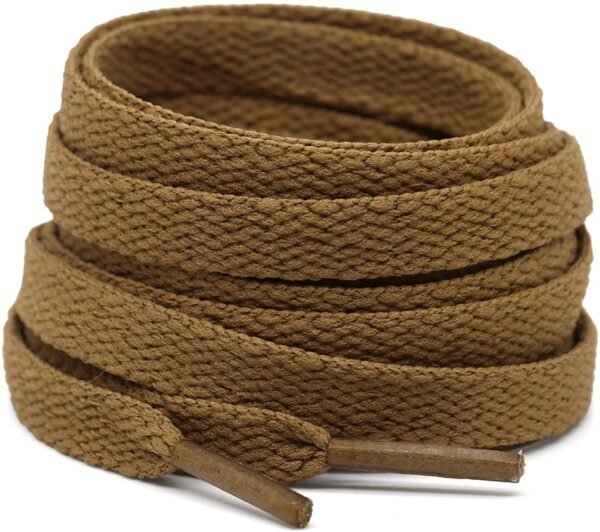 flat light brown shoelace for sneakers