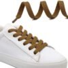 flat light brown shoelace for sneakers