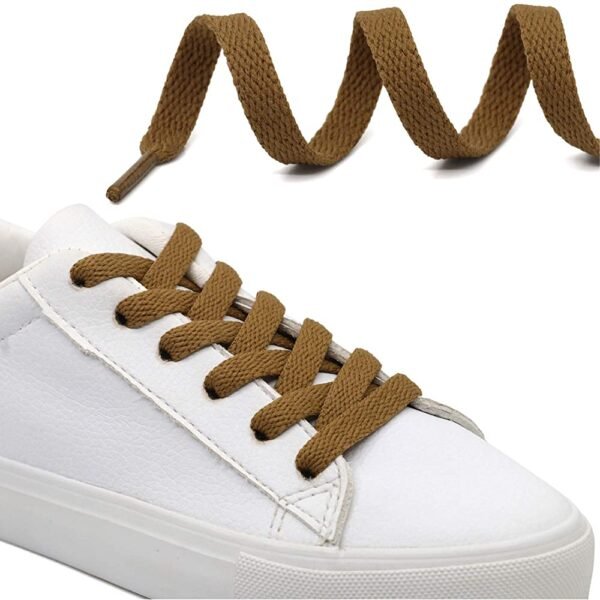 flat light brown shoelace for sneakers