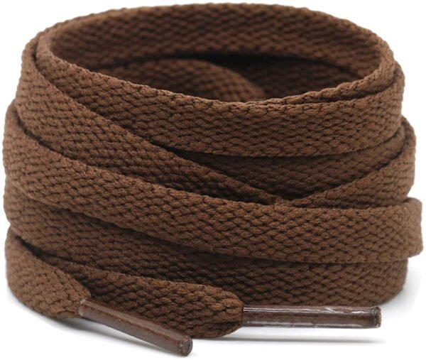 flat dark brown shoelace for sneakers