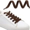flat dark brown shoelace for sneakers