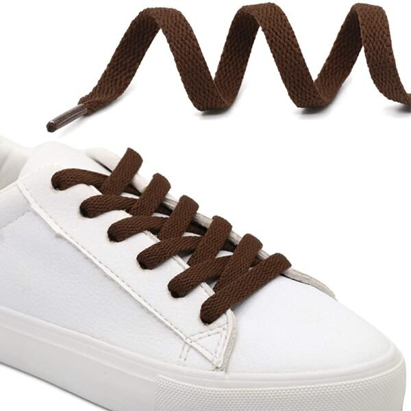 flat dark brown shoelace for sneakers