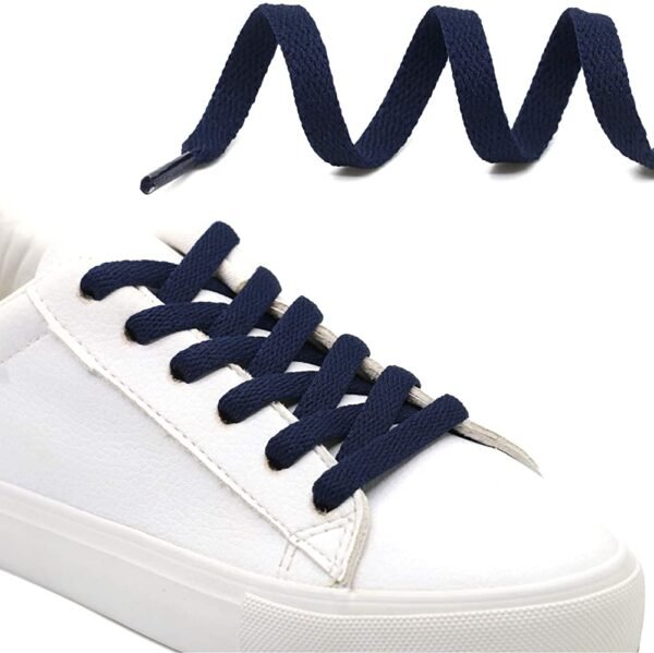 flat navy shoelace for sneakers