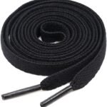 flat black shoelace for sneakers