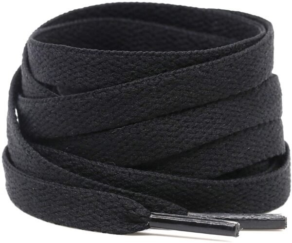flat black shoelace for sneakers