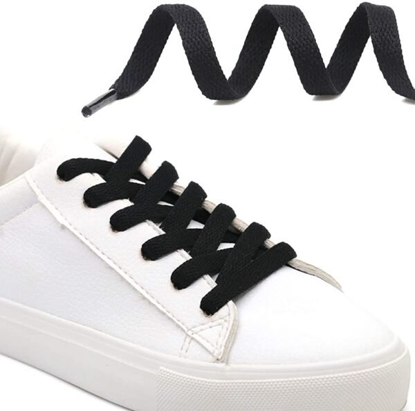 flat black shoelace for sneakers