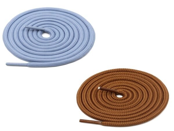 Round Plain Shoelace (2 Pair) (1 Pair per color) | Athletic | Sport | Running | Casual or Gym Shoe Strings