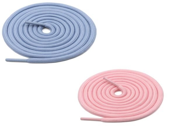 Round Plain Shoelace (2 Pair) (1 Pair per color) | Athletic | Sport | Running | Casual or Gym Shoe Strings