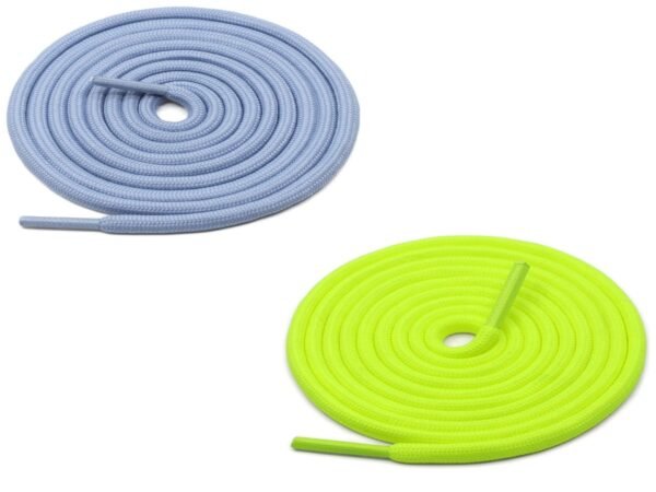 Round Plain Shoelace (2 Pair) (1 Pair per color) | Athletic | Sport | Running | Casual or Gym Shoe Strings