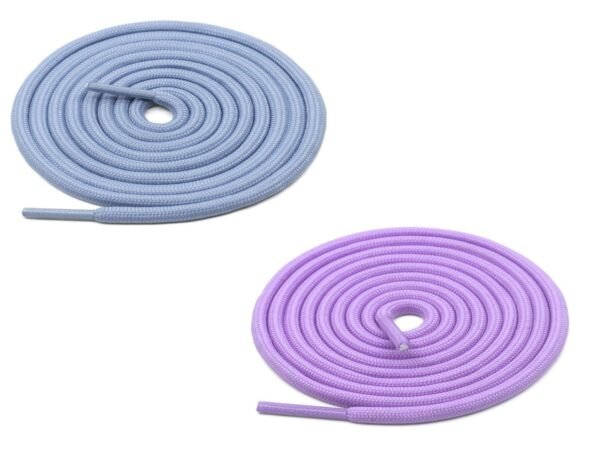 Round Plain Shoelace (2 Pair) (1 Pair per color) | Athletic | Sport | Running | Casual or Gym Shoe Strings