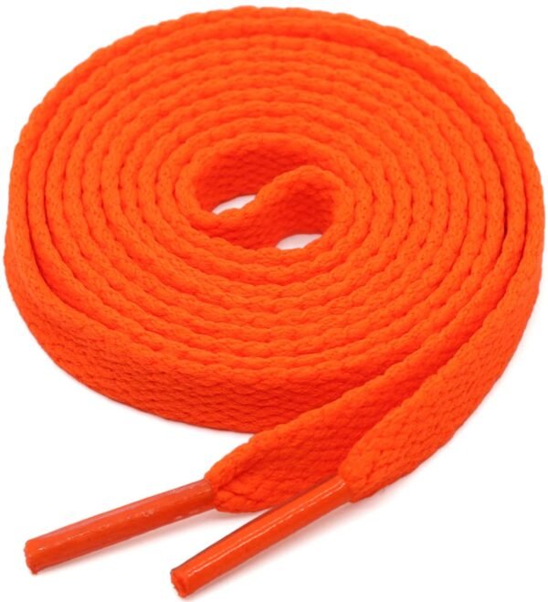 flat orange shoelace for sneakers