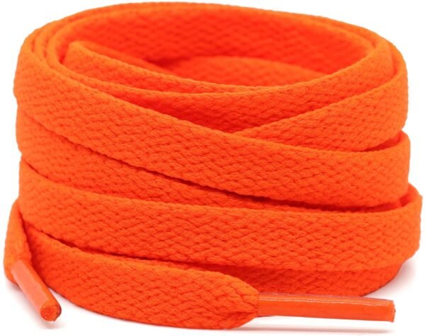 flat orange shoelace for sneakers