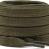 flat army green shoelace for sneakers